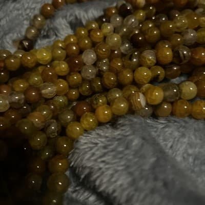 10 mm Yellow Crackled Agate Beads - Thumbnail 3