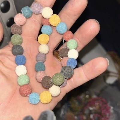 12mm Finely Frosted Multicolored Lava Beads-Essential Oil Diffuser Bracelet - Image 1