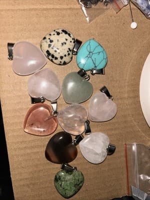 20 mm Apatite Crystals Heart Pendant - Thumbnail 7