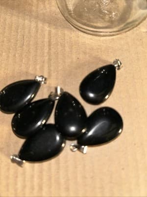 21 mm Black Obsidian Drop Pendant - Image 1