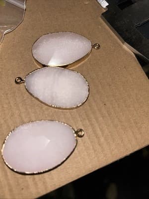 White Druzy Agate Drop Pendant - Image 1
