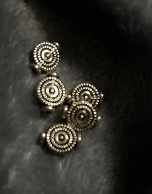 10 mm Antiqued 100 Silver Flower Metal Spacer Bead - Image 1