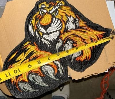 11” Funny Tiger Character Embroidery Patch-Iron On - Thumbnail 2