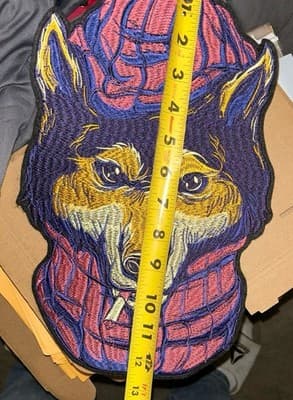 12” Fox In Winter Clothes Smoking A Cigarette Embroidery Patch-Iron On - Thumbnail 2