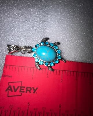 Turtle Pendant Turquoise Turtle Pendant Necklace Charm - Thumbnail 2