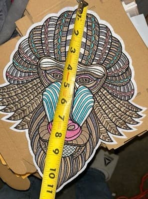 12” Monkey Embroidery Patch-Iron On - Thumbnail 2