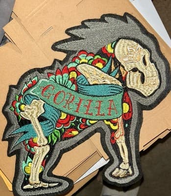 10 Inch Gorilla Embroidery Patch-Iron On - Image 1
