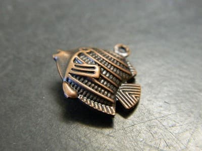 17MM Copper Salt Life Ocean 10 Fish Charm Pendants - Copper Toned Brass Tropical - Thumbnail 2