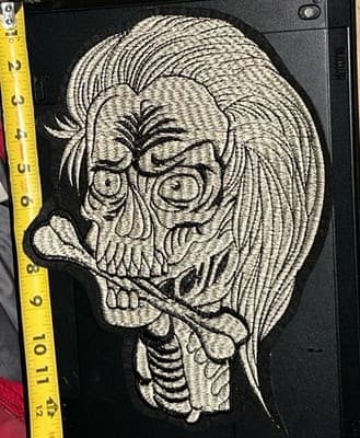 Zombie Girl Skull Embroidery Patch-Iron On - Image 1