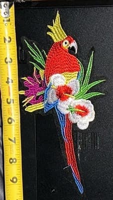 Colorful Parrot Embroidery Patch-Iron On - Image 1