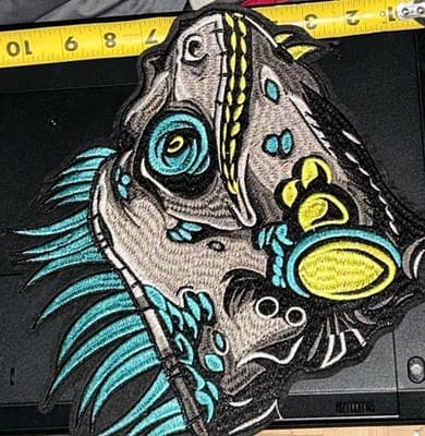 Fish With Mohawk Embroidery Patch-Iron On - Thumbnail 2