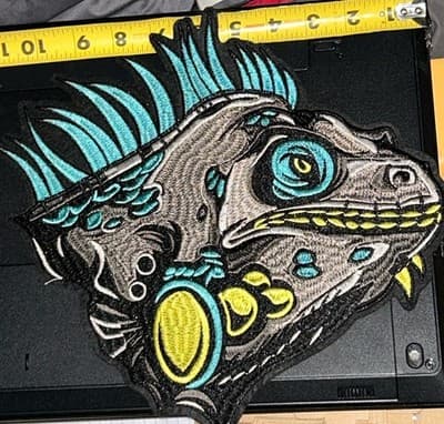 Fish With Mohawk Embroidery Patch-Iron On - Image 1