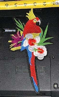 Colorful Parrot Embroidery Patch-Iron On - Thumbnail 2