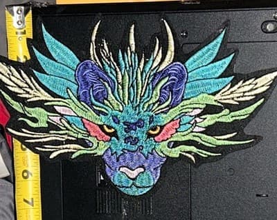 Mean Looking Blue Devil Embroidery Patch-Iron On - Image 1