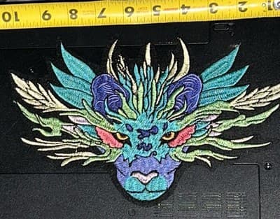 Mean Looking Blue Devil Embroidery Patch-Iron On - Thumbnail 2