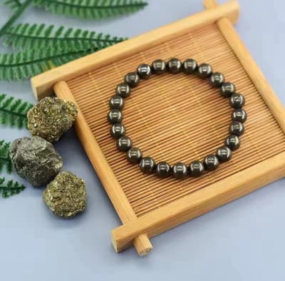 Original Energy Pyrite Beaded Bracelet - Thumbnail 2