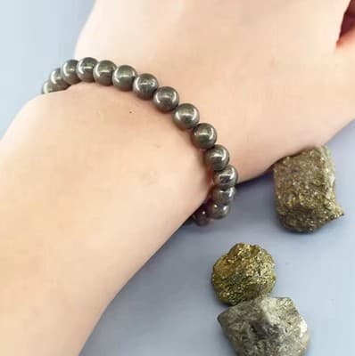 Original Energy Pyrite Beaded Bracelet - Thumbnail 4