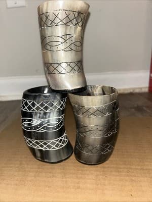 Authentic Water Buffalo Horn Drinking Cup - Viking Drinking Cup -Hand Crafted - Image 1