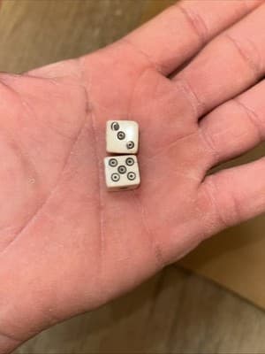 Six Sided Hand Crafted Buffalo Bone Dice/Authentic/Rare/Nepal,India - Thumbnail 2