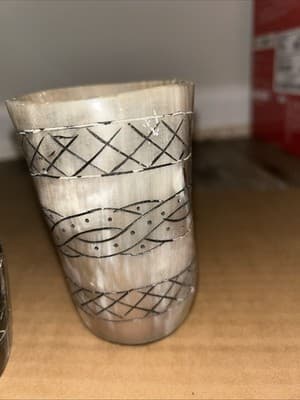 Authentic Water Buffalo Horn Drinking Cup - Viking Drinking Cup -Hand Crafted - Thumbnail 4