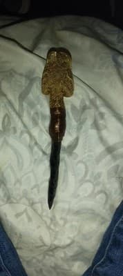 Real Rattlesnake Head With Obsidian Stone Blade - Thumbnail 4