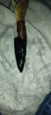 Real Rattlesnake Head With Obsidian Stone Blade - Thumbnail 5