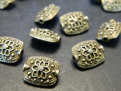 13MM Elegant Decorative Rectangle Antiqued Bronze Spacer Beads - Elegant - Thumbnail 7