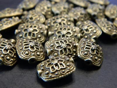 13MM Elegant Decorative Rectangle Antiqued Bronze Spacer Beads - Elegant - Thumbnail 2