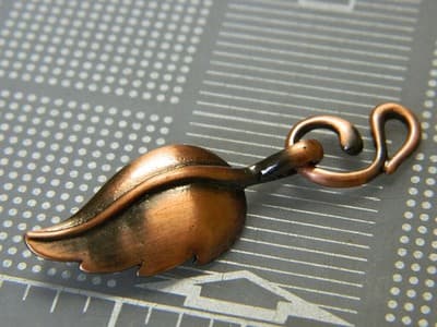 33MM Brushed Red Copper Floral Leaf Toggle & Tbar Clasps - Red Copper Toggle - Thumbnail 3