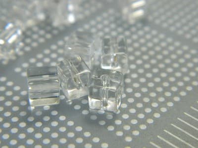 4MM Transparent Clear Square Glass Beads - Transparent Cube Glass Beads - - Thumbnail 3