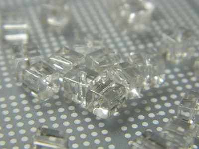 4MM Transparent Clear Square Glass Beads - Transparent Cube Glass Beads - - Thumbnail 4