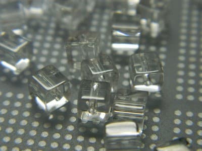 4MM Transparent Clear Square Glass Beads - Transparent Cube Glass Beads - - Image 1