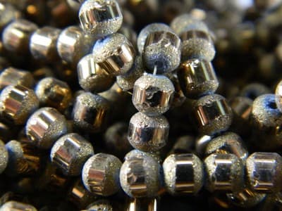 4MM Caramel Chocolate Color Round Orbits Crystal Beads - Brown Striped Shiny - Thumbnail 2