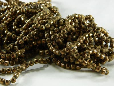 4MM Caramel Chocolate Color Round Orbits Crystal Beads - Brown Striped Shiny - Thumbnail 3