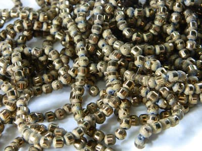 4MM Caramel Chocolate Color Round Orbits Crystal Beads - Brown Striped Shiny - Thumbnail 6