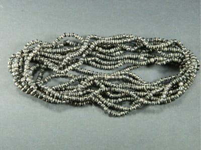 4MM Dark Gray Round Orbits Crystal Beads - Anti-Silver Gunmetal Striped Dark - Image 1