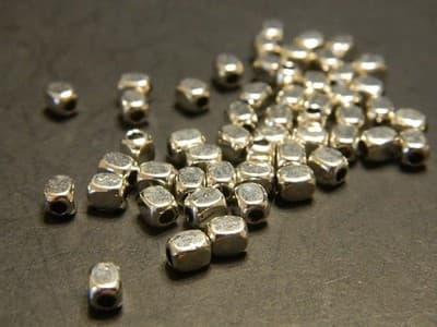 4.5MM Silver Rectangular Cuboid Metal Alloy Spacer Beads -Metal Tibetan Style - Image 1