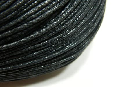 2MM Ebony Jet Black Wax Cotton Cord Jewelry Making Stringing Material - - Thumbnail 2