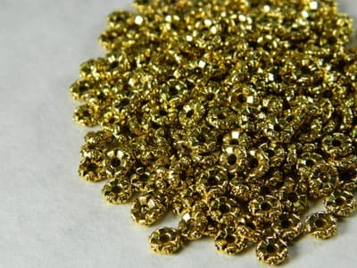 5.5MM Golden Color Tibetan Style Flower Donut Bead Spacers - Metal Spacer Bead - Thumbnail 2