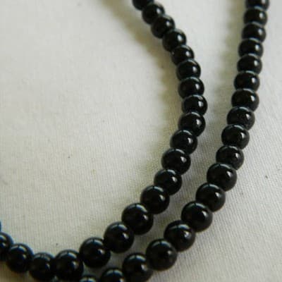 4mm Black West African Obsidian Gemstone Beads - 25 Beads - Thumbnail 3