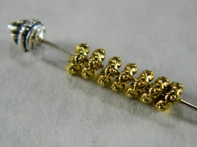 5.5MM Golden Color Tibetan Style Flower Donut Bead Spacers - Metal Spacer Bead - Thumbnail 6