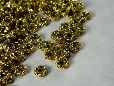 5.5MM Golden Color Tibetan Style Flower Donut Bead Spacers - Metal Spacer Bead - Thumbnail 4