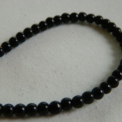4mm Black West African Obsidian Gemstone Beads - 25 Beads - Thumbnail 4