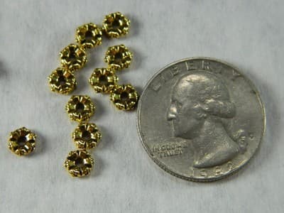 5.5MM Golden Color Tibetan Style Flower Donut Bead Spacers - Metal Spacer Bead - Thumbnail 9