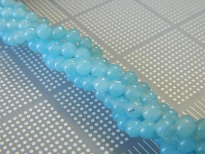 4MM Natural Blue Sponge Quartz Beads - Powder Blue Quartz Beads - 15" Bead - Thumbnail 2