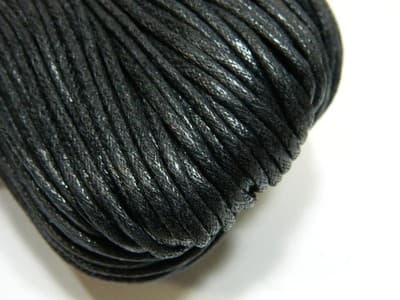 2MM Ebony Jet Black Wax Cotton Cord Jewelry Making Stringing Material - - Image 1