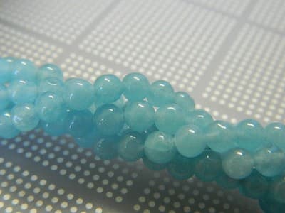 4MM Natural Blue Sponge Quartz Beads - Powder Blue Quartz Beads - 15" Bead - Thumbnail 5