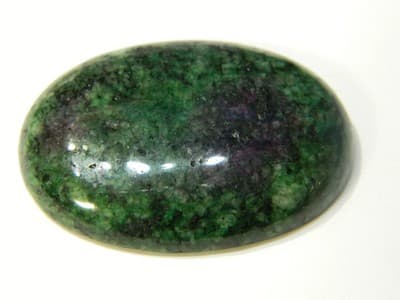 40MM Oval Flat Back Ruby In Zoisite Gemstone Cabochon - Oval Green Zoisite with - Thumbnail 3