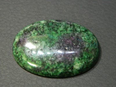 40MM Oval Flat Back Ruby In Zoisite Gemstone Cabochon - Oval Green Zoisite with - Thumbnail 4