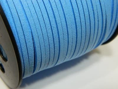 2.7MM Sky Blue Faux Suede Lace Cord Jewelry Making Stringing Material Color - Thumbnail 2